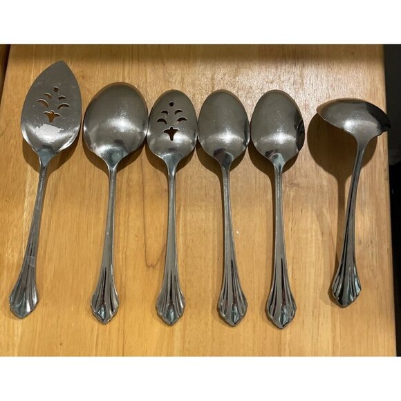 Oneida Community Clarette Stainless Flatware Hostess Serving Pieces Set Of 6 - Picture 2 of 3